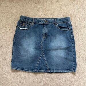 y2k 2000s denim mini skirt low rise faded wash